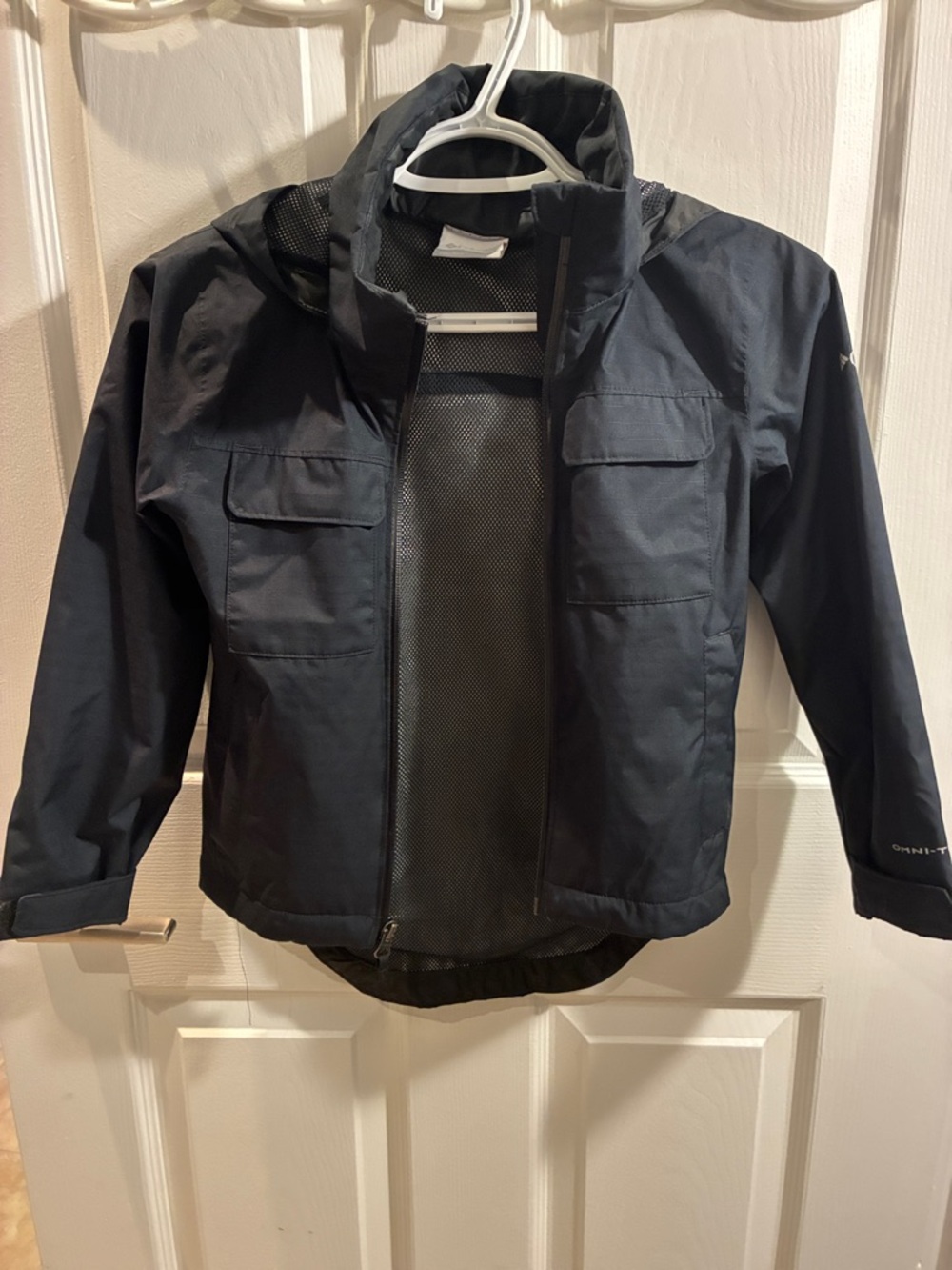 Girls Columbia Lightweight Jacket in Black with Packable Hood
